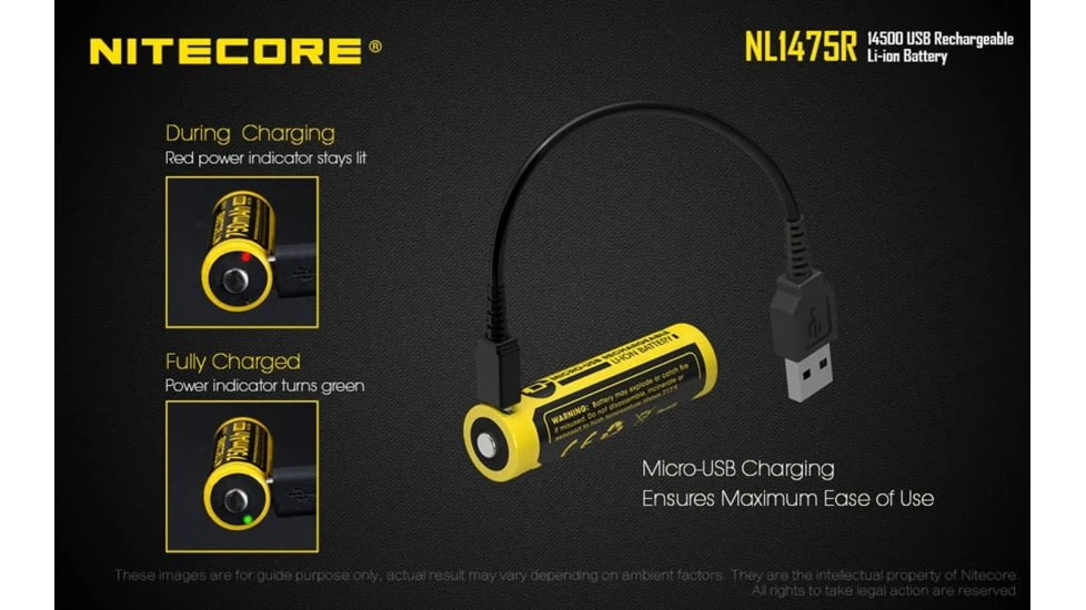 Nitecore NL1475R 750mAh USB Rechargeable 14500 Battery - Image 4