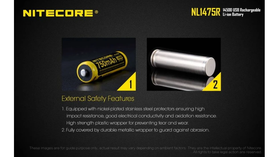 Nitecore NL1475R 750mAh USB Rechargeable 14500 Battery - Image 7
