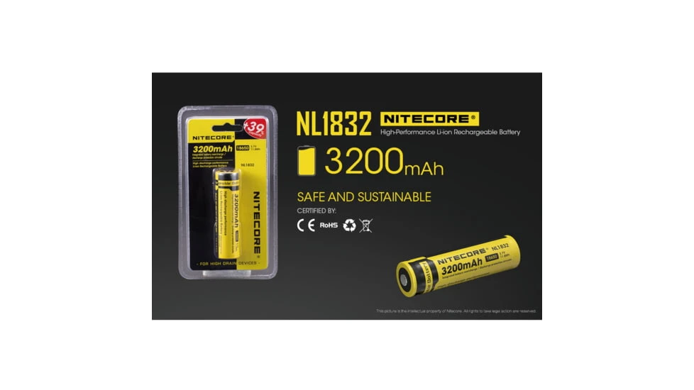 Nitecore NL1832 3200mAh Rechargeable 18650 Battery - Image 3